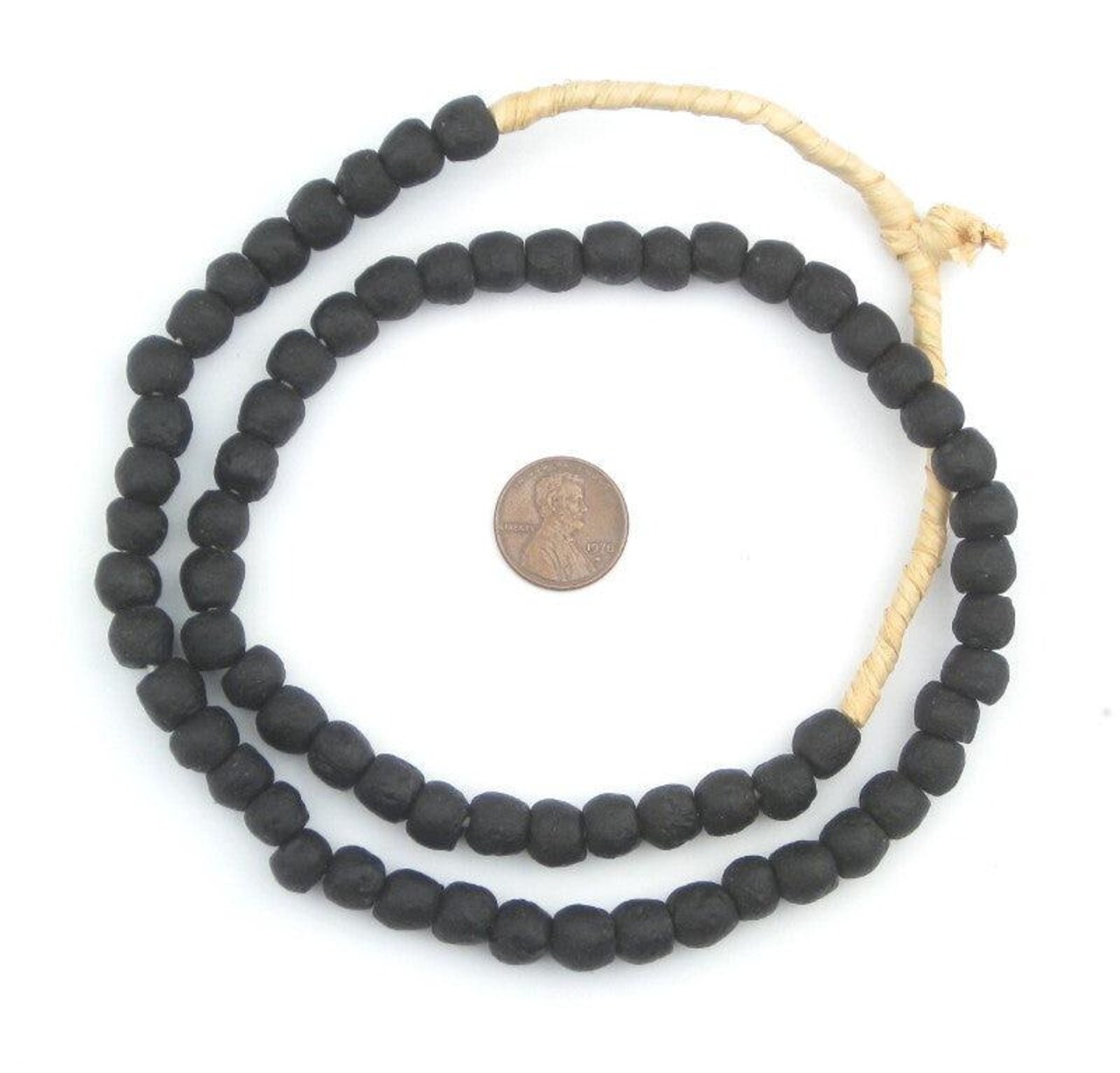 The Bead Chest® African Recycled Glass Beads, 9mm - Full Strand Eco-Friendly Fair Trade Sea Glass Beads from Ghana Handmade Ethnic Round Spherical Tribal Boho Krobo Spacer Beads